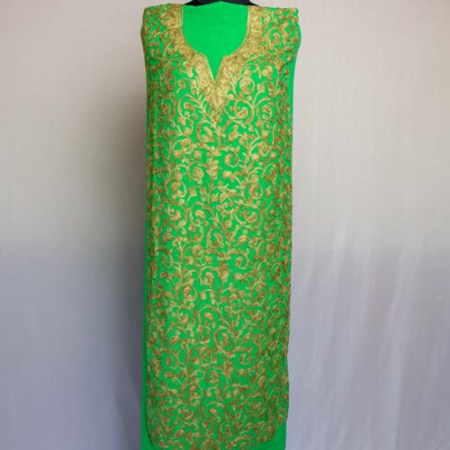 green summer suit fabric with work kadayi 1