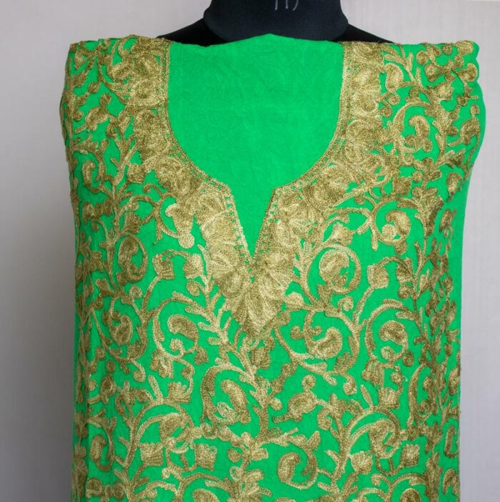 green summer suit fabric with work kadayi