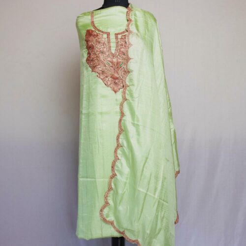 light lime silk suit