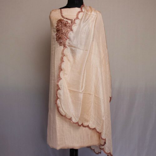 light peach silk suit