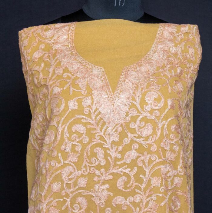 light yellow mustard crush cotton suit