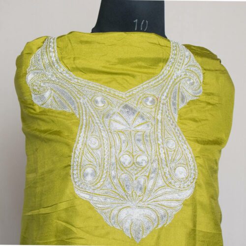 lime silk 3pc suit tilla