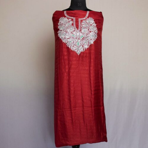 maroon silk kashmiri tilla set new