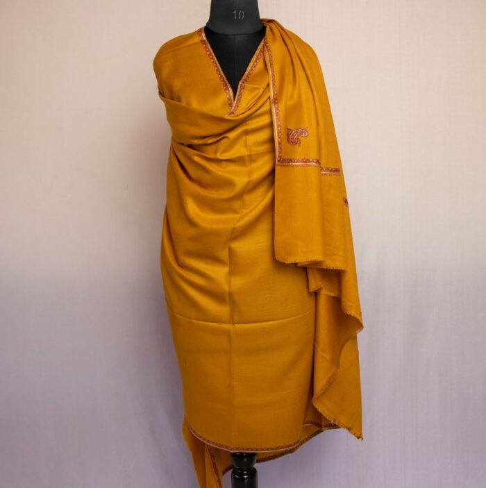 mustard sozni men shawl from kashmir new2