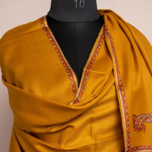 mustard sozni men shawl from kashmir new3