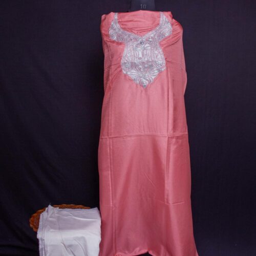 pink silk tilla 3pc suit material