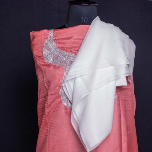 pink silk tilla 3pc suit material summer gyawun