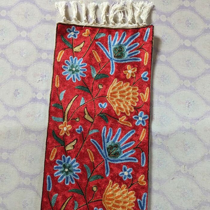 red dining table runner kashmir