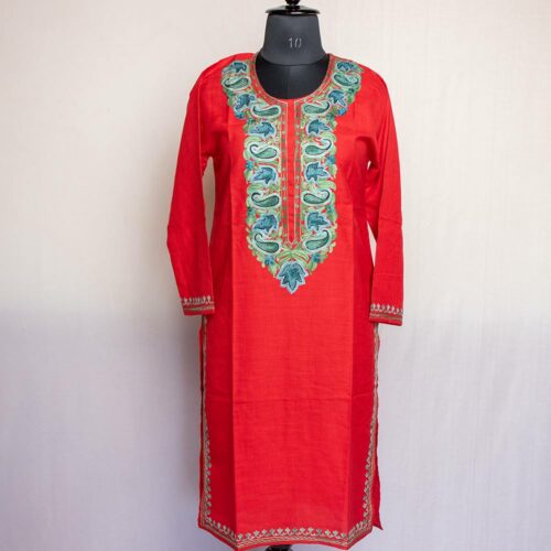 red kurta cotton1