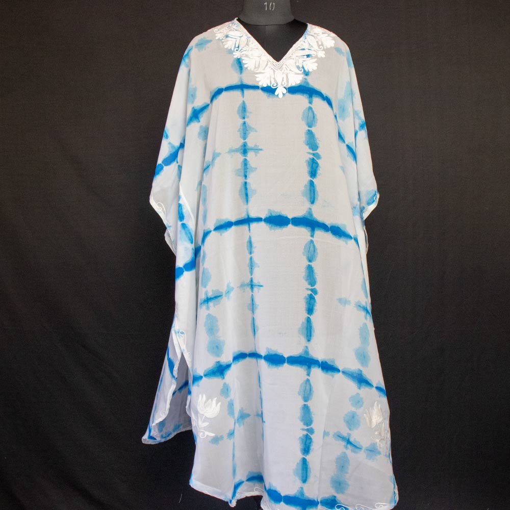 white blue kaftan