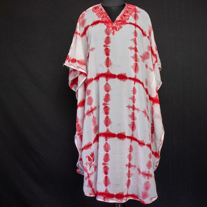 white maroon kaftan