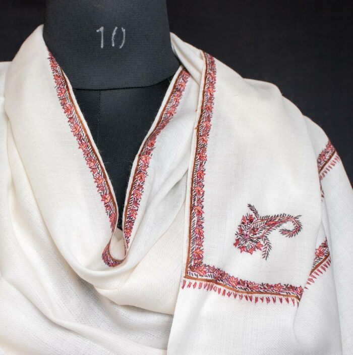 white sozni men shawl from kashmir new2