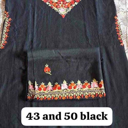 Black Semi Pashmina phiran