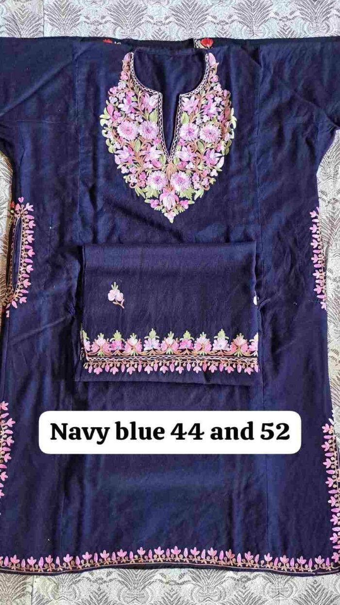 Blue Semi Pashmina pheran 1