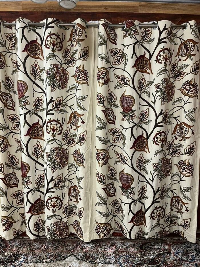 crewel curtain handmade