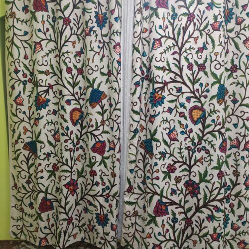 multi color crewel cotton home curtain handwork aari online