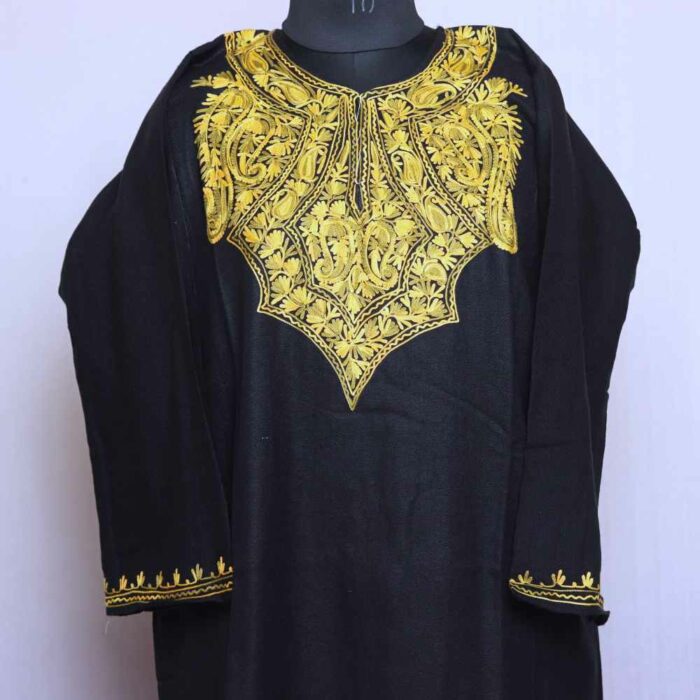 black kashmiri feran woolen dress 2024 latest 3