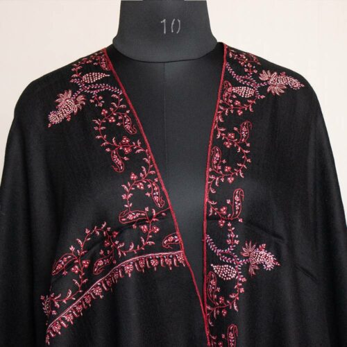 black pashmina wrap handmade