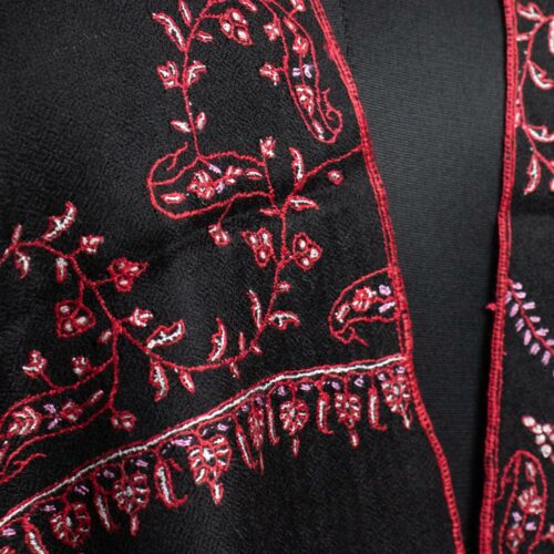 black pashmina wrap handmade kashmiri