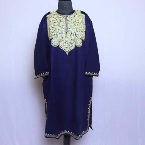 dark blue navy cashmilon pheran phiran aari 1