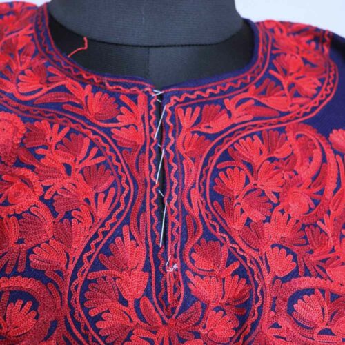 dark blue navy cashmilon pheran phiran aari 2