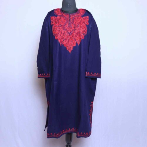 dark blue navy cashmilon pheran phiran aari 4