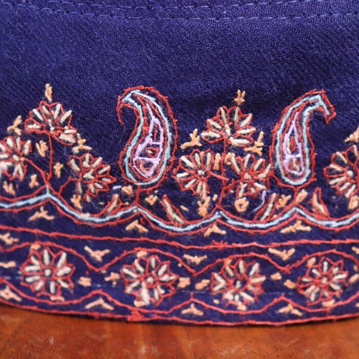 dark blue pure pashmina cap islamic