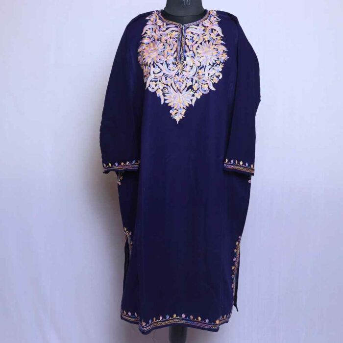 dark blue winter feran dress woolen winter women 1