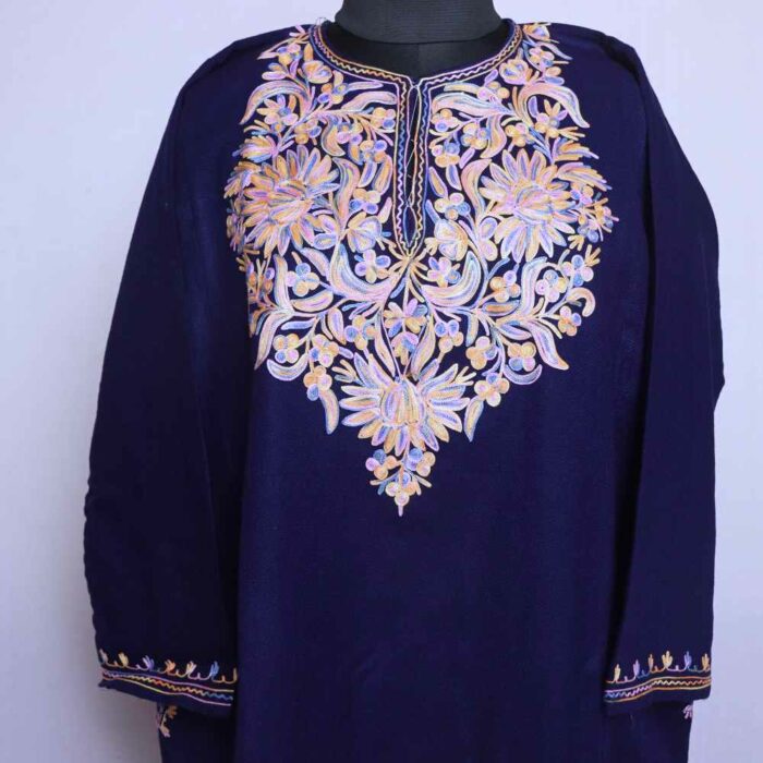dark blue winter feran dress woolen winter women 3
