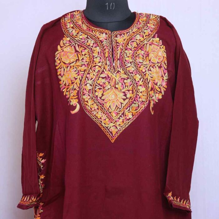 dark maroo budget aari pheran warm cozy myntra 2