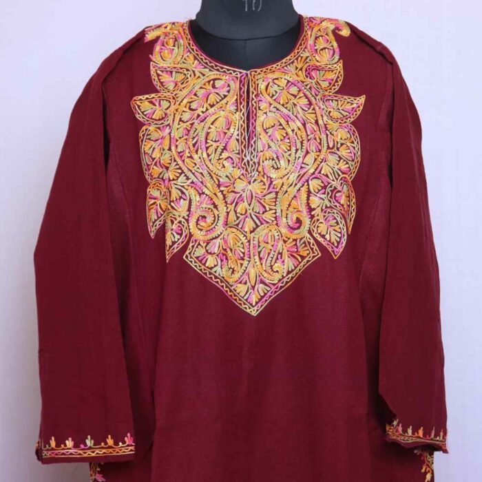 dark maroon winter phiran pheran 2