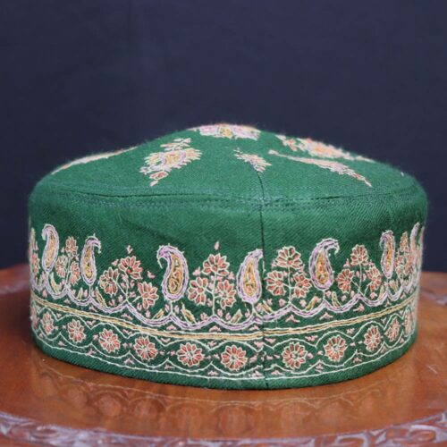 green pashmina sozni cap