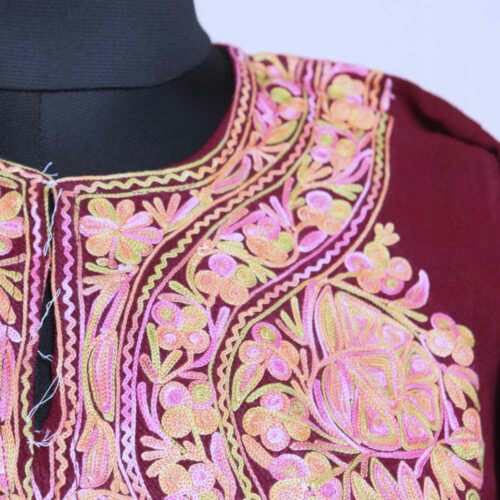 maroon pheran aari 2
