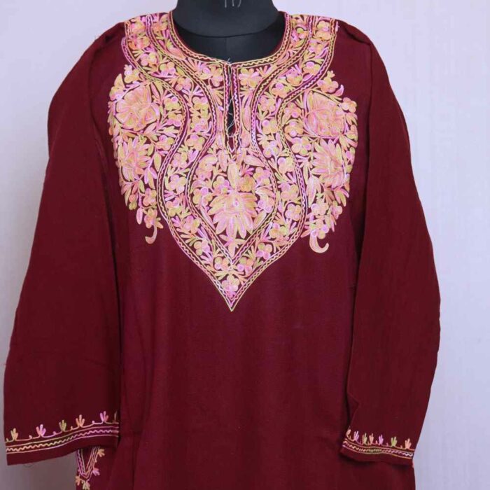 maroon pheran aari 3