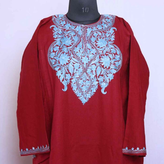 maroon winter loose outfit kashmiri jammu kashmir box villa origin 2