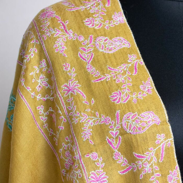 mustard pashmina stole pure