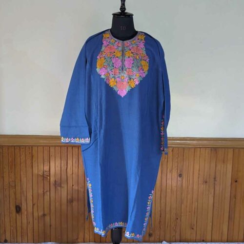 Kashmiri clothes online blue raffal pheran