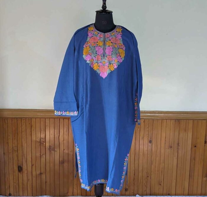 Kashmiri clothes online blue raffal pheran