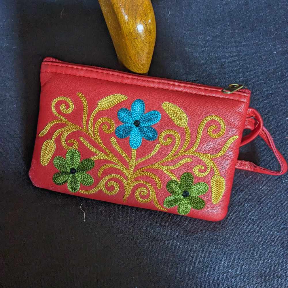 Green - Kala Raksha Rabari Hand Embroidery Toiletry Pouch