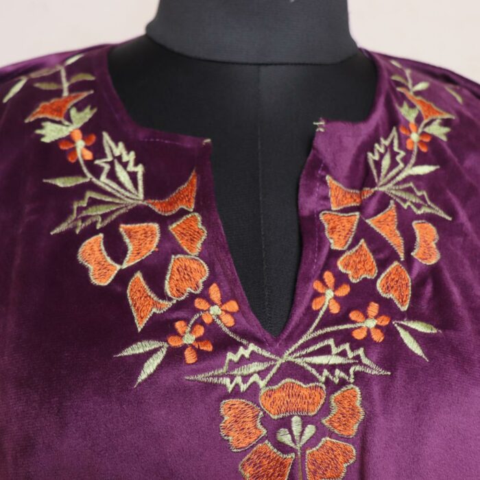 cutwork pheran purple 1