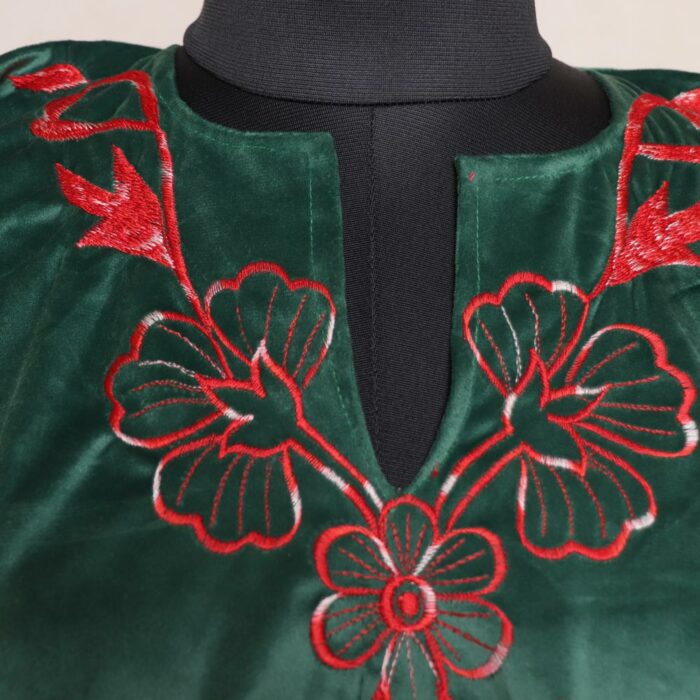 green cutwork pheran 2