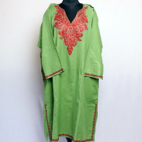 green sozni phiren with stole