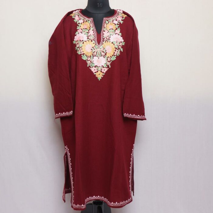 pheran cashmilon kashmiri winter wool long warm woman gyawun online 25