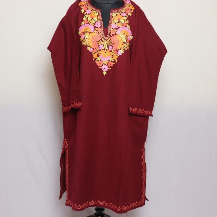pheran cashmilon kashmiri winter wool long warm woman gyawun online 53