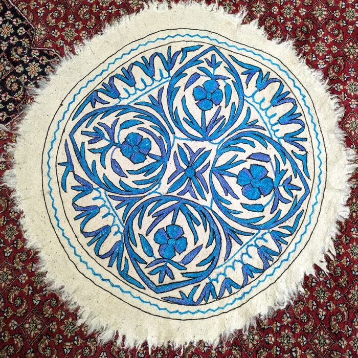 white blue 90cm rug mat boho gift