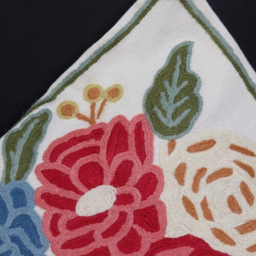 crewel floral cushion cover 40cm 1
