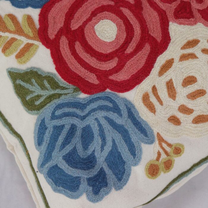 crewel floral cushion cover 40cm 3