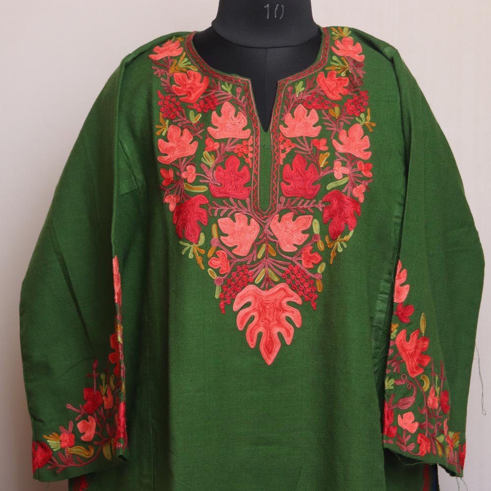 Buy Kashmiri Kurta Online | Aari Work Kurtis | Embroidered Kashmiri Top