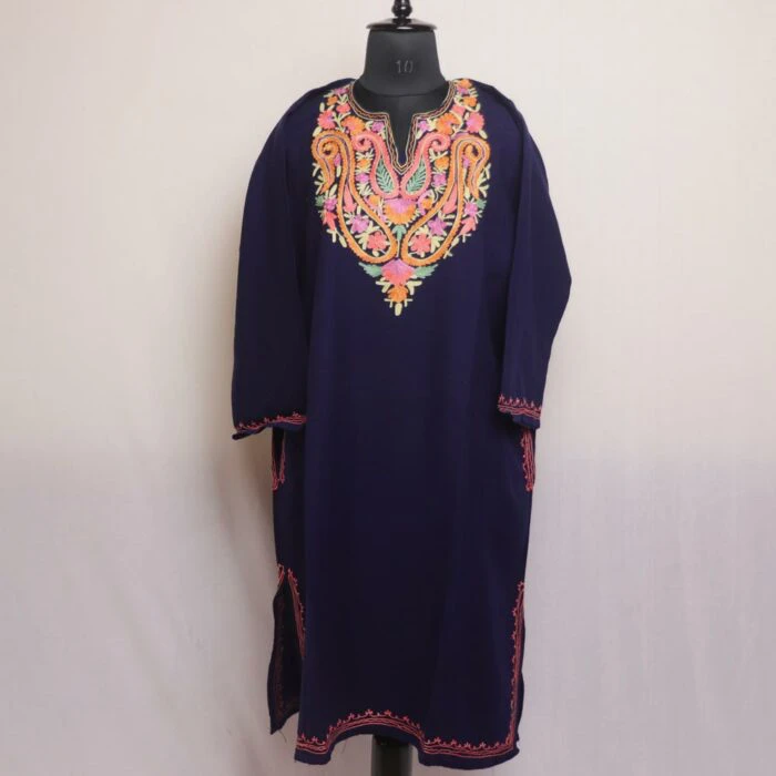 Shop Zari Embroidered Blue Kashmiri Phiran Online – Treasures of Kashmir