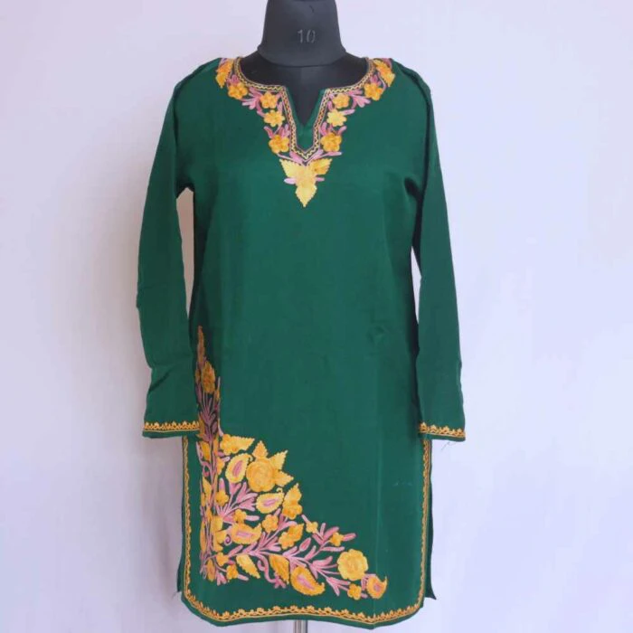 Buy Black A-line Embroidered Winter Kurta Online - W for Woman